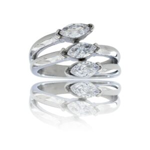 Bague Femme en Acier Ornée Zirconium