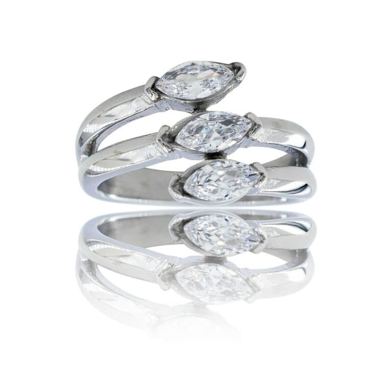 Bague Femme en Acier Ornée Zirconium