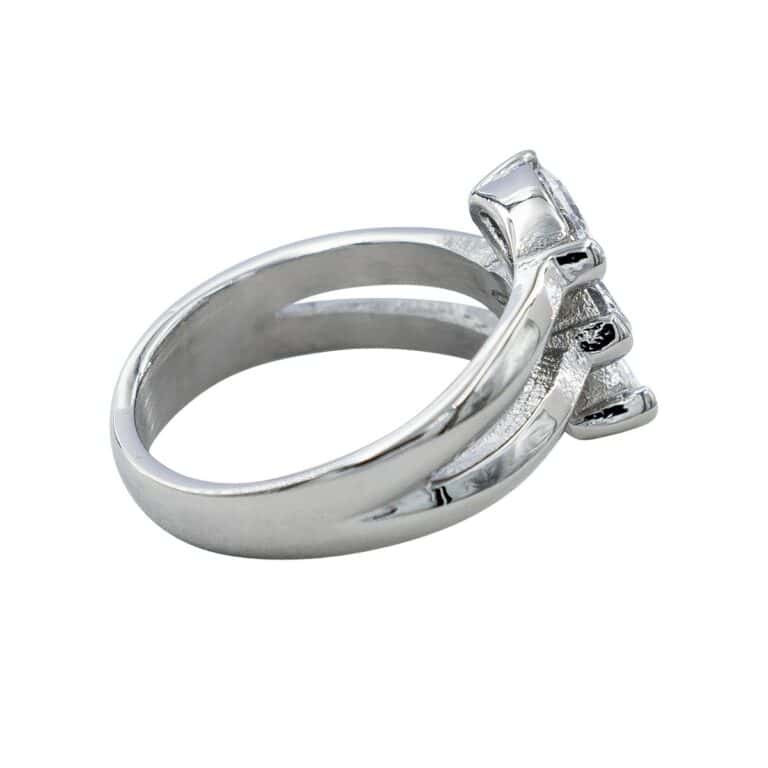 Bague Femme en Acier Ornée Zirconium