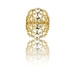 Très Jolie Bague Femme Acier Doré