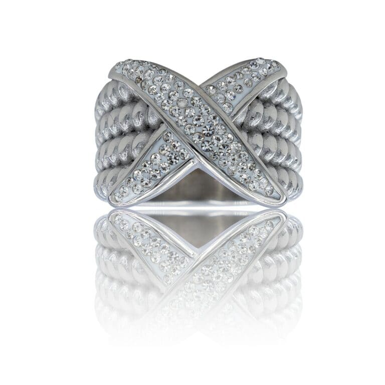 Bague de Femme en Acier Ornée Zirconium