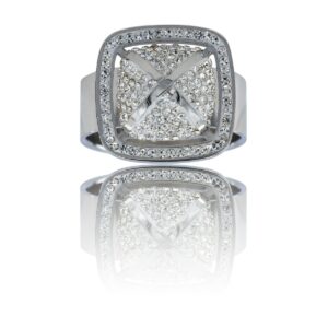 Magnifique Bague Femme Acier Ornée Zirconium