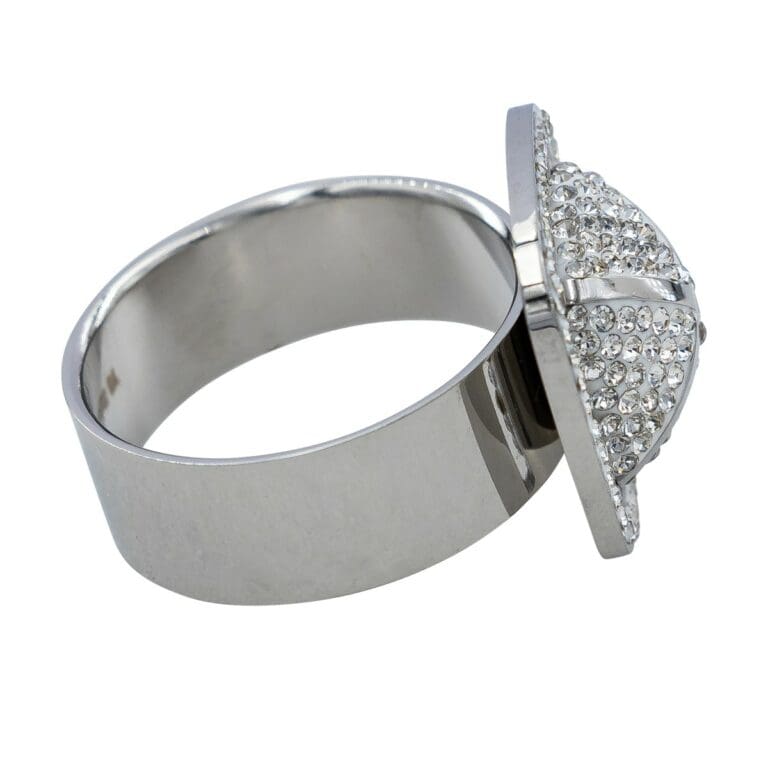 Magnifique Bague Femme Acier Ornée Zirconium