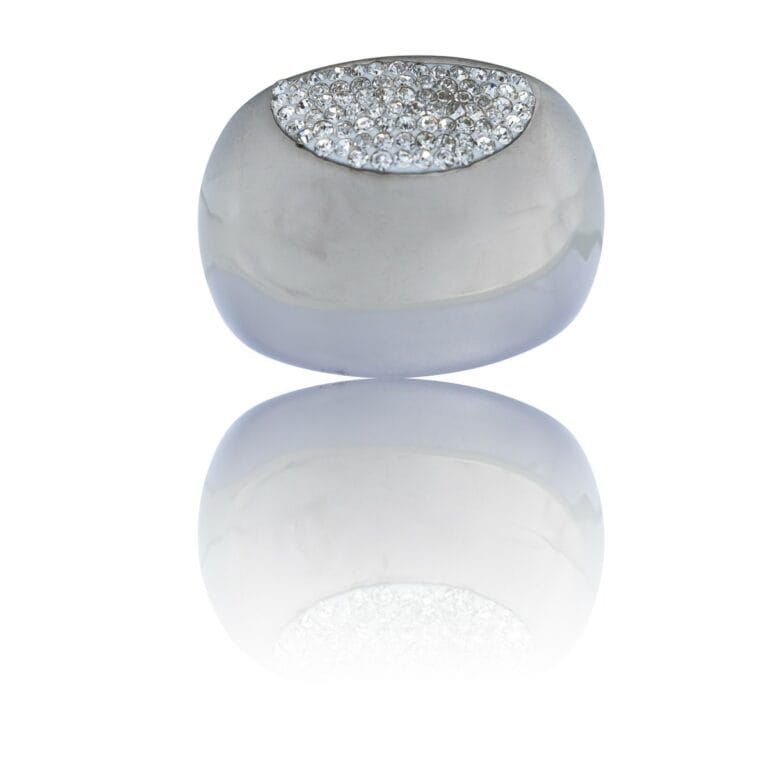 Bague Femme Acier Ornée de Zirconium
