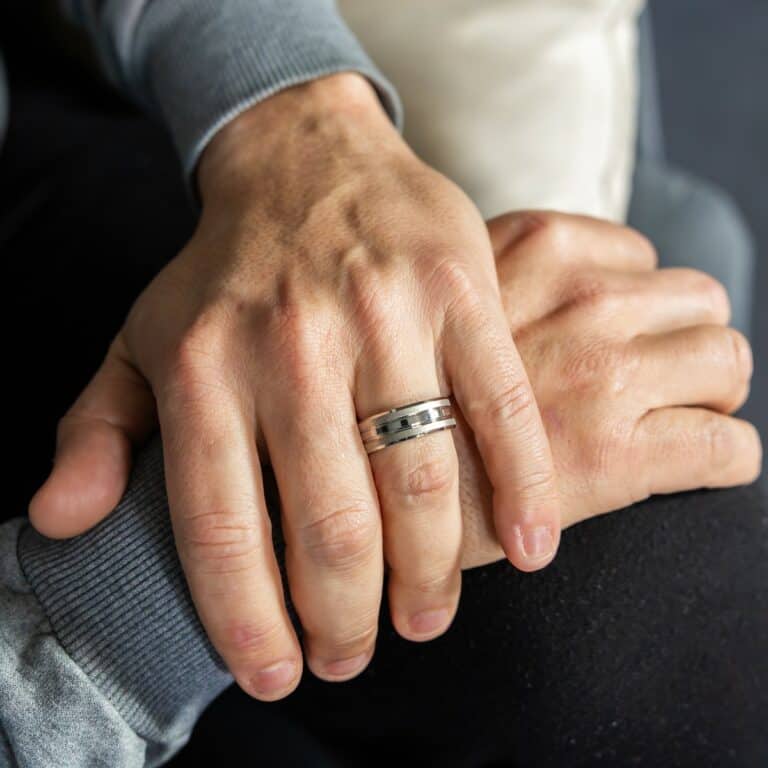Bague Anneau pour Homme Acier Argenté