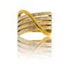 Bague Fashion Femme Métal Doré Ornée avec Zirconium