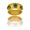 Elégante Bague Femme Métal Fleur Vert