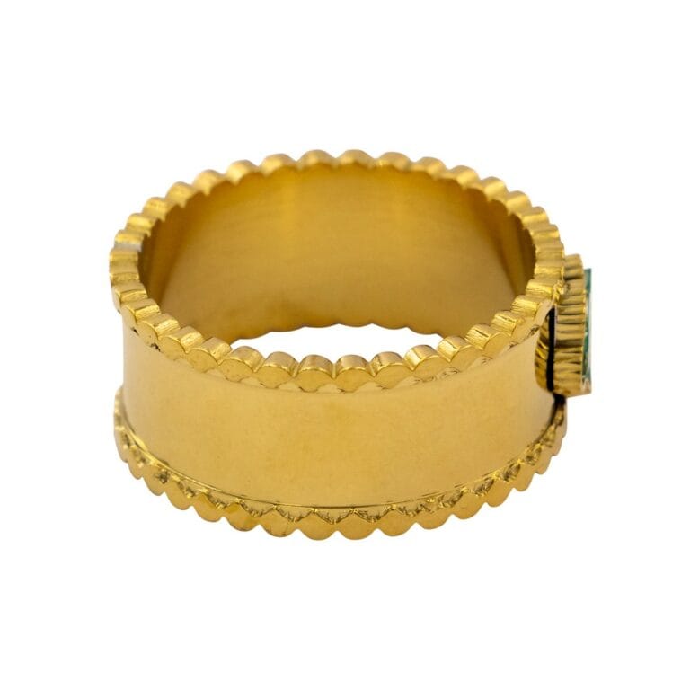 Elégante Bague Femme Métal Fleur Vert