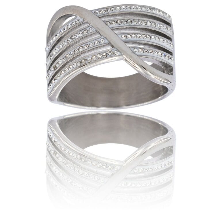 Incroyable Bague Femme Métal Ornée avec Zirconium