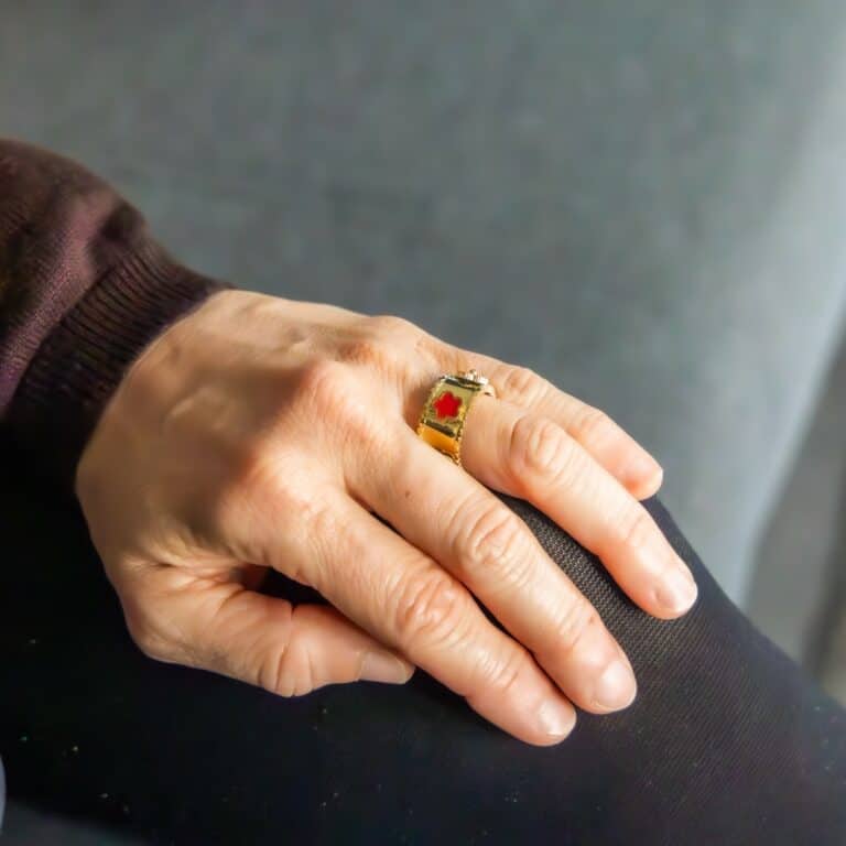 Bague Femme Fashion Métal Fleur Rouge