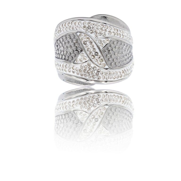 Belle Bague Femme Métal Ornée avec Zirconium