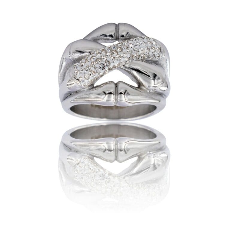 Bague de Femme Chic Métal Ornée avec Zirconium