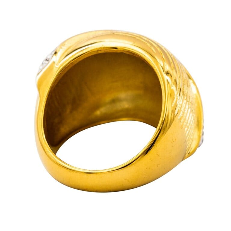 Bague Moderne pour Femme Métal Doré Ornée avec Zirconium