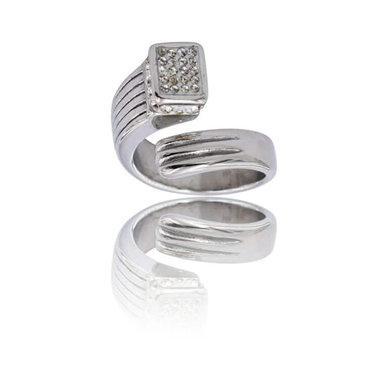 Bague Tendance pour Femme Métal Ornée avec Zirconium