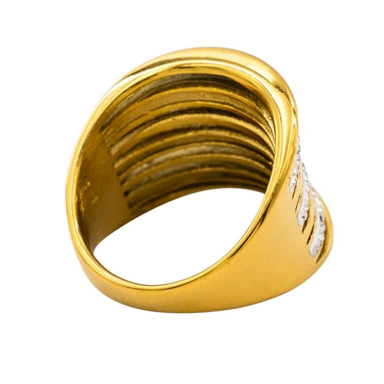 Bague de Femme Métal Doré Ornée avec Zirconium