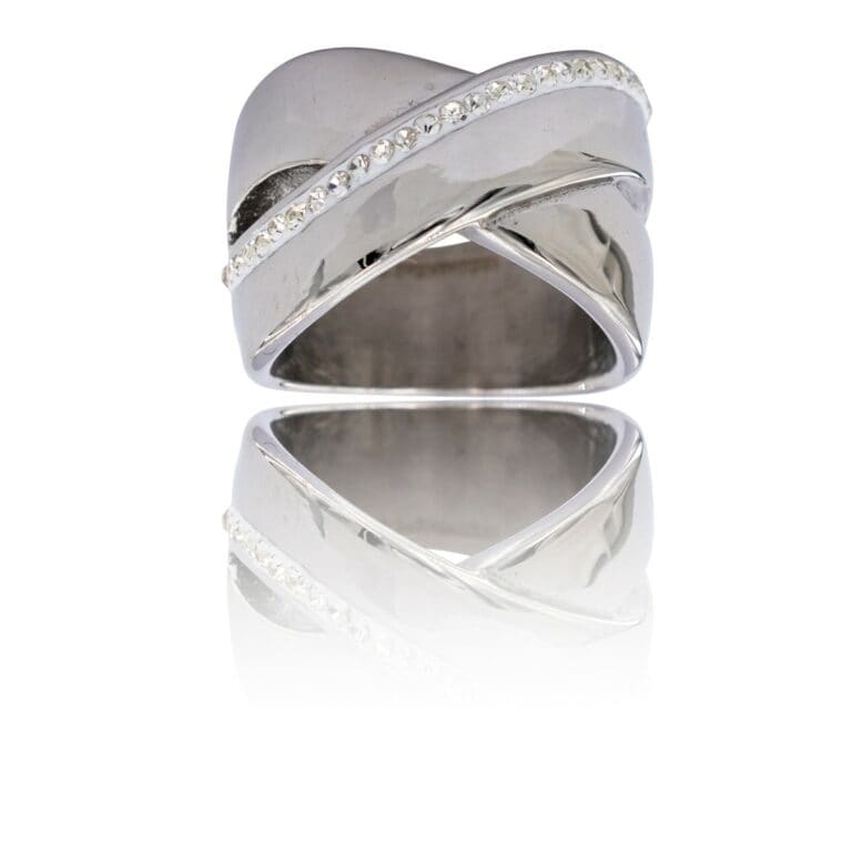 Bague Design Femme Métal Ornée avec Zirconium