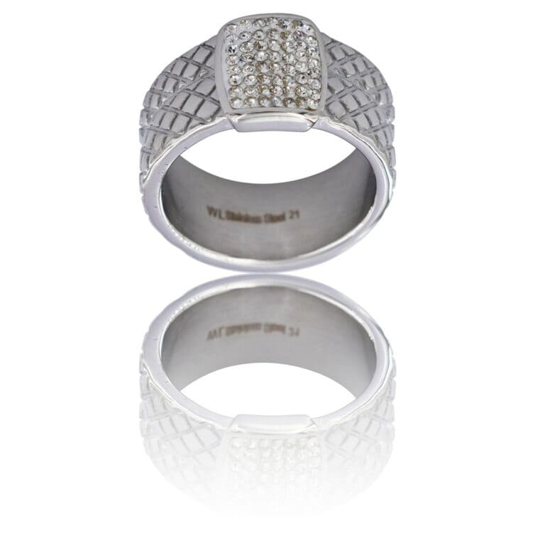 Bague Femme Moderne Métal Ornée avec Zirconium