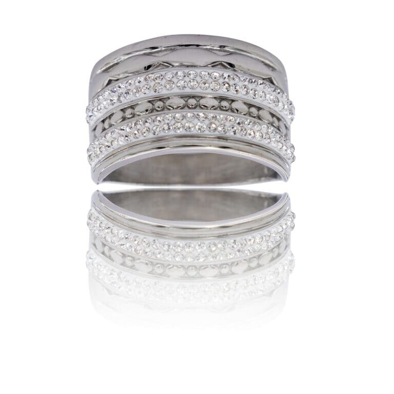 Jolie Bague Femme Métal Ornée avec Zirconium