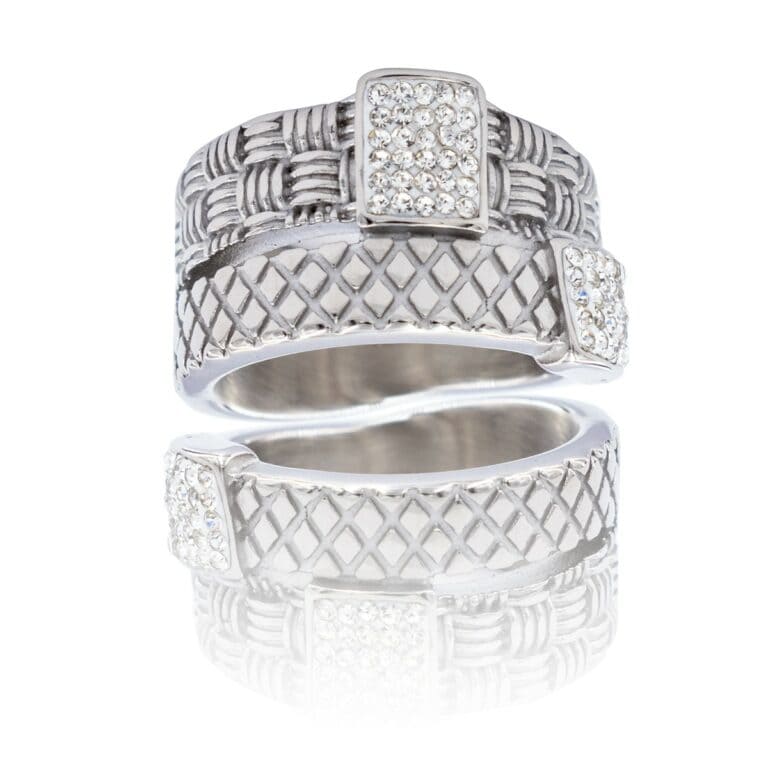 Bague Raffinée pour Femme Métal Ornée avec Zirconium Rouge