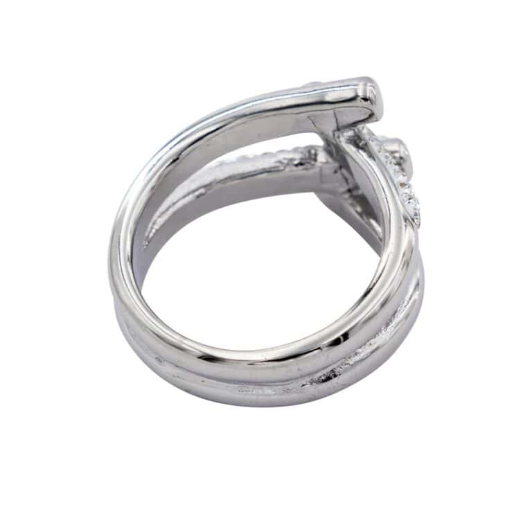 Très Jolie Bague Femme Métal Doré Ornée avec Zirconium Blanc