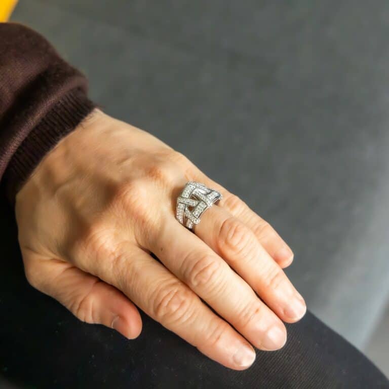 Bague Femme Fashion Métal Ornée avec Zirconium