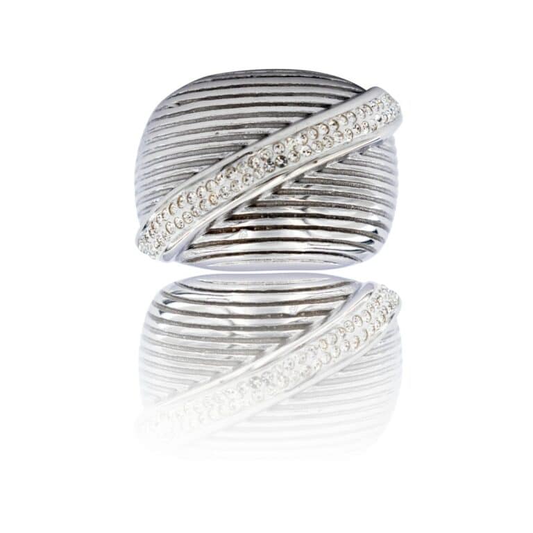 Bague Tendance Femme Métal Ornée avec Zirconium