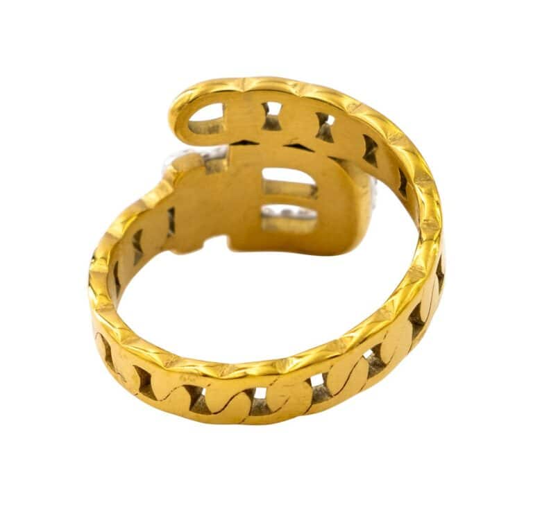 Sublime Bague Femme Ceinture Métal Doré Ornée avec Zirconium