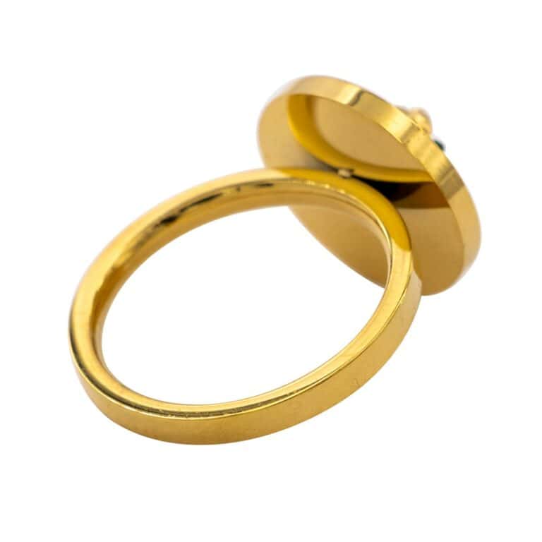 Bague Femme Métal Tigre Doré Ornée avec Zirconium