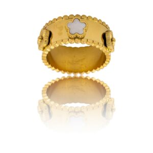 Bague pour Femme Métal avec Fleur Blanc