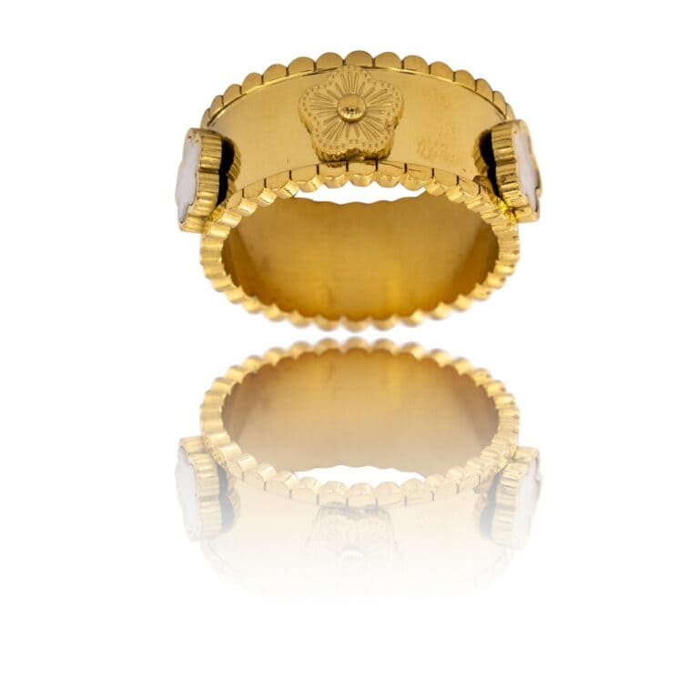 Bague pour Femme Métal avec Fleur Blanc