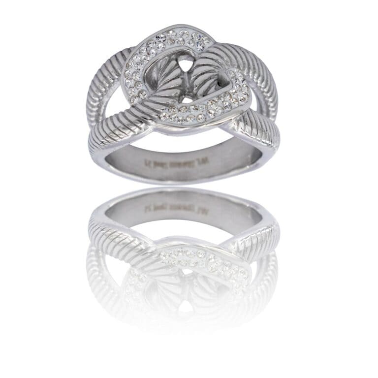 Jolie Bague Femme en Métal Ornée avec Zirconium