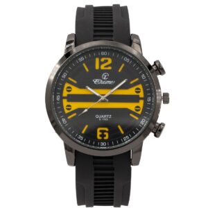Belle Montre Homme Bracelet Silicone Noir CHTIME