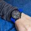 Montre Homme avec Bracelet Silicone Bleu CHTIME