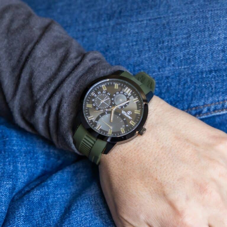 Montre Homme Bracelet Silicone Kaki CHTIME