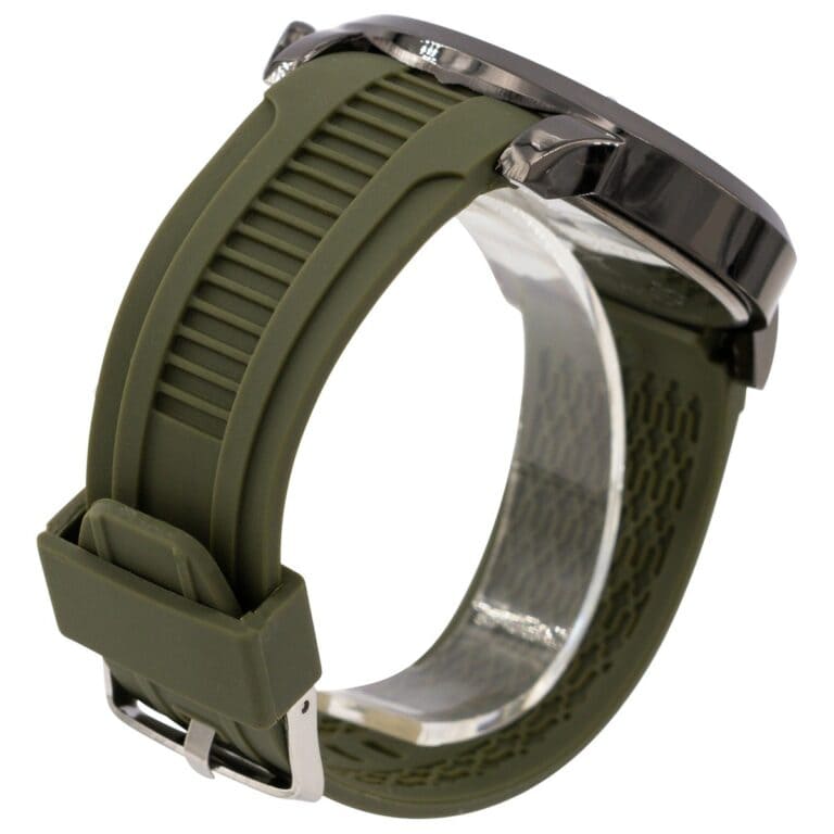 Elégante Montre Homme Bracelet Silicone Kaki CHTIME