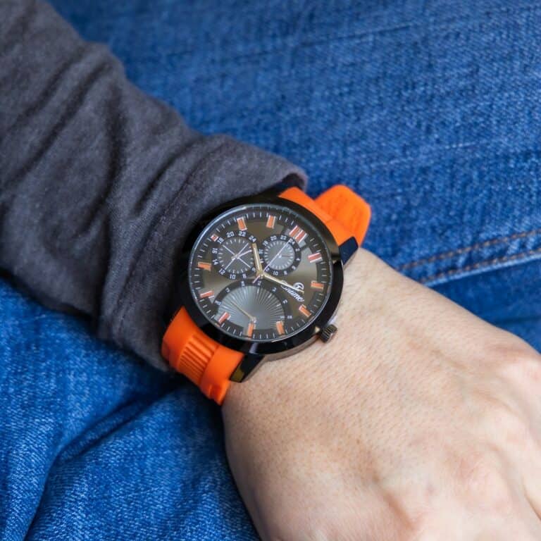 Montre Homme Fashion Bracelet Silicone Orange CHTIME