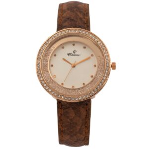Montre Femme avec Strass Marron CHTIME