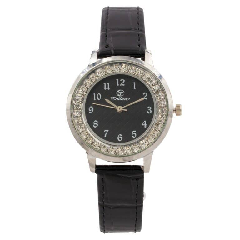 Très Jolie Montre Femme Strass Noir CHTIME