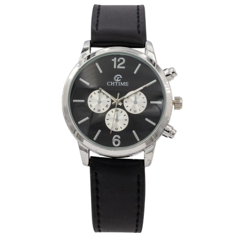 Très Jolie Montre Homme Bracelet Noir CHTIME