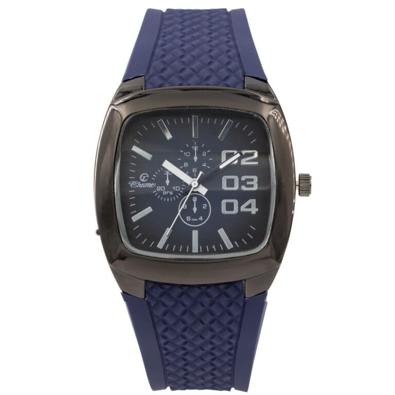 Montre Homme Bracelet Matière Silicone Bleu CHTIME