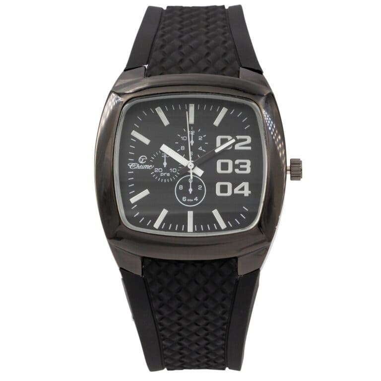 Montre Tendance Homme Bracelet en Silicone Noir CHTIME