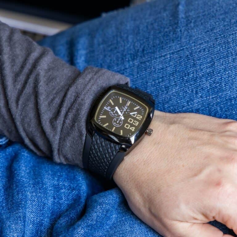 Montre Tendance Homme Bracelet en Silicone Noir CHTIME