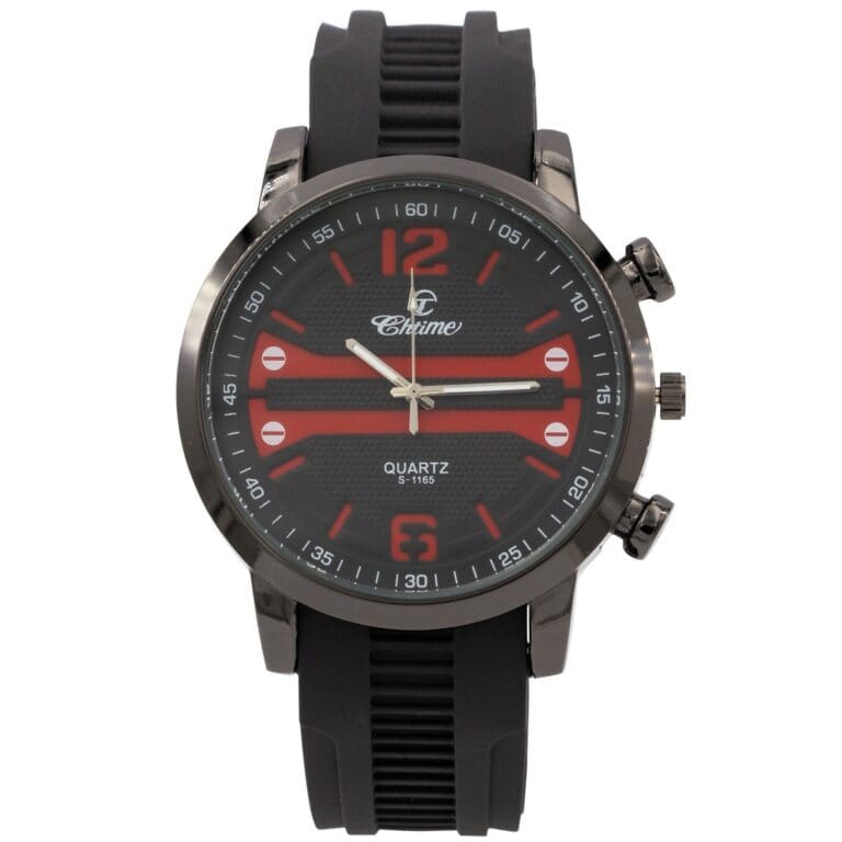 Montre Homme Bracelet Silicone Noir CHTIME