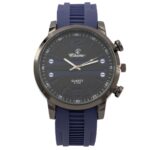 Montre Homme Moderne Bracelet Silicone Bleu CHTIME
